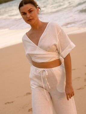 Jaxsea Hawaii Linen Resort Warp Top Size Small